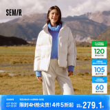森马羽绒服女短款立领撞色三防保暖通勤外套24冬新款109724113012