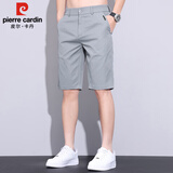 皮尔卡丹（pierre cardin）短裤男夏季轻凉透气休闲裤男士宽松直筒五分裤子男装 浅灰 32