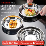 维艾（Newair）316L不锈钢盘子加厚家用盆圆 形耐摔食品级碟子餐盘备菜蒸盘