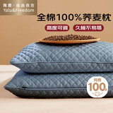 雅鹿·自由自在 荞麦枕头枕芯荞麦皮荞麦壳填充约6斤单只装 48*74cm 灰色