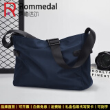 罗梅达尔（Rommedal）新款简约单肩包男士时尚斜跨小背包牛津布轻便休闲男包帆布斜挎包 蓝色 大号【33cm*10cm*24cm】