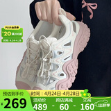 骆驼（CAMEL）丑萌登山鞋女时尚撞色户外休闲鞋 L24M076602 米/银/粉 38