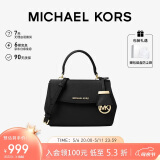 MICHAEL KORS母亲节礼物轻奢MK女包AVA皮质单肩斜挎包 迷你 黑色