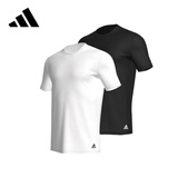 阿迪达斯阿迪达斯短袖纯棉T恤男女同款新品家居服舒适弹力宽松送礼 两件装（黑+白） L （150-160斤）