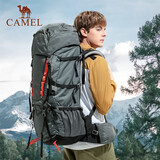 骆驼（CAMEL）户外大容量专业登山包男女旅行双肩背包超大56升 W9B307011A 灰色