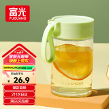 富光清然玻璃杯 高硼硅玻璃水杯子 女生便携牛奶咖啡高颜值茶杯330ml
