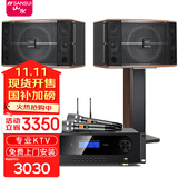 山水（SANSUI）FK-101 家庭K歌家用电视卡拉OK唱歌10寸12寸点唱一体机KTV客厅音响套装会议室卡包教学娱乐大音箱 FK101三分频10单元音响+功放+美声U段话筒