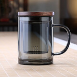 全度（Quandu） 加厚玻璃茶杯泡茶器茶水分离杯花茶杯过滤功夫茶具