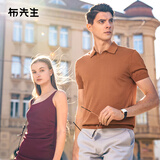 布先生海鸥领针织凉感T恤男士短袖透气速干商务POLO 暖焦糖 M (170)