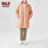 无印良品 MUJI 男女通用 羊羔绒大衣再生抓绒  柔软摇粒绒外套 ABJ95C2A 烟熏粉色 S-M