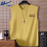 回力（Warrior）美式背心男夏季纯棉无袖运动健身砍袖宽松复古潮牌青少年篮球上衣