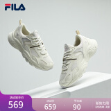 FILA 斐乐运动鞋女MARS II 火星二代秋秋季时尚复古跑步鞋女 微白/雨雾灰-F12W141116FWA 35.5