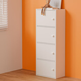 雅美乐 书架落地简易书柜带门卧室书房阳台飘窗置物小柜子 四门