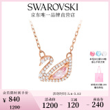 施华洛世奇（SWAROVSKI）Swan优雅天鹅项链女吊坠轻奢小众送女友520礼物女 粉色天鹅 5469989