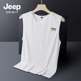 JEEP SPIRIT吉普背心男士夏季休闲透气速干无袖T恤宽松弹力凉感运动健身坎肩