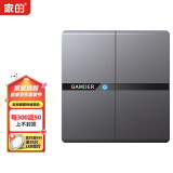 家的开关插座家用86型暗装面板哑光灰色五孔墙壁插座V8系列无框大板 二开双控