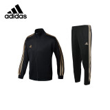 阿迪达斯 （adidas）运动套装男春季防风外套长裤两件套跑步运动套装 黑金（薄） XL 