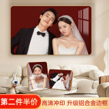 悠乐美相框照片定制洗照片加相框婚纱照打印高清冲印全家福挂墙水晶摆台 轻奢金Y【金属包边】第二件半价 8寸摆台【15*20cm】