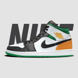 耐克（NIKE）【潮】Air Jordan aj1板鞋男女新款高帮休闲跑步运动耐磨篮球鞋 BQ6931/852542-101/白绿橙 36 GS