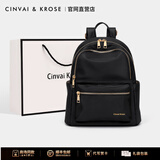 CinvaiKrose七夕情人节礼物包包女包双肩包女士新款2025牛津布帆布包背包书包 黑色