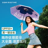 日全时电动雨伞全自动晴雨两用遮阳伞女士钛银防晒防紫外线太阳伞高颜值