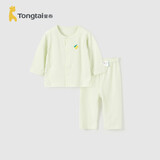 童泰（TONGTAI）宝宝秋衣套装夏季薄款纯棉内衣男女童秋裤睡衣家居服绿色100cm