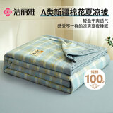 洁丽雅（Grace）【里外全棉】A类100%新疆棉花被子 夏凉空调被薄被芯150*200cm