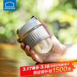 乐扣乐扣（LOCK&LOCK）咖啡杯手持玻璃杯男女学生便携式吸管杯子350ML灰色 LLG689GRY