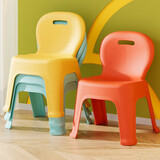 都小秀【2只装】塑料凳子家用休闲椅子加厚防滑凳板凳靠背凳换鞋凳  【黄色小凳子】2只装