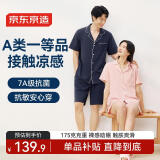 京东京造【凉感抑菌】新疆长绒棉凉感睡衣女夏季短袖家居服套装 粉色M