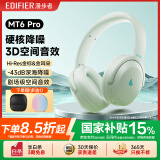 漫步者（EDIFIER）【全新重磅新款】MT6pro无线头戴式蓝牙耳机 主动降噪耳机蓝牙5.4 低延迟游戏音乐耳麦金标认证 青绿+赠品六选一