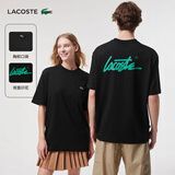 LACOSTE法国鳄鱼男女同款情侣宽松休闲圆领短袖T恤|TH2748 DNQ/黑色 S /170