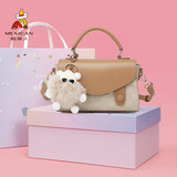 稻草人牛皮包包女款25轻奢高端单肩斜挎剑桥包生日情人节礼物送女友老婆