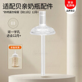 贝亲通用【贝亲奶瓶配件】鸭嘴吸管重力球奶嘴吸嘴吸管喝水喝奶二三代 学饮嘴吸管直管（双一孔）12个月以上