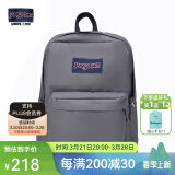 JANSPORT杰斯伯双肩包男旅行背书包电脑包女休闲学生校园情侣 4QUT7H6雾灰-带侧边袋