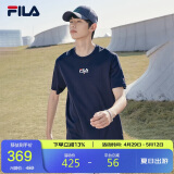 FILA  斐乐官方男士短袖T恤2025运动时尚纯棉圆领针织衫