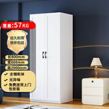 富路达钢制简约北欧衣柜卧室收纳家用小户型组合衣橱 0.8米宽二门衣柜