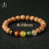 普陀山桃木手串男女盘玩木头佛珠五路财神转运手链 8mm