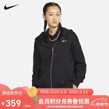 耐克（NIKE）女春秋连帽夹克外套 休闲运动 潮流百搭DQ5759-010煤黑XL
