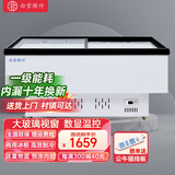 白雪雅竹冰柜商用展示柜冷藏柜冷藏冷冻展示柜大容量冷柜玻璃保鲜卧式冰柜 1米8冷冻平岛柜双门