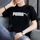 彪马（PUMA）短袖男 2026夏季新款运动休闲圆领透气跑步健身上衣半袖纯棉T恤男 【主推款】胸前大logo/黑色/纯棉亲肤 M 175【推荐体重120-140斤】