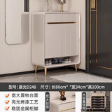 雷扬轻奢入户鞋柜家用门口现代简约鞋柜新款2024奶油风实木烤漆玄关柜 （高腿款80cm鞋柜）亮光烤漆