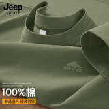 JEEP SPIRIT吉普重磅t恤男短袖2026新款夏季百搭半袖男士纯棉简约体恤男款