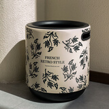 三木青禾法式垃圾桶家用客厅新款轻奢高档法式大容量卧室高颜值双层卫生间 庄园印象（米黑）12L大容量