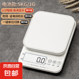 厨房秤家用小型电子秤精准烘焙克数秤高精度克数食物秤克秤 电池款【1g/5kg】无配件