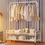 喻品衣架落地衣帽架挂衣架卧室客厅可移动晾衣收纳架子MJ52双层白100