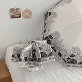 范爷家复古玫瑰雨伞晴雨两用黑胶防晒太阳伞防紫外线遮阳伞法式优雅