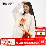 Dangerous people薛之谦dsp重磅立体绣纯色套头宽松百搭潮连帽卫衣 白色 M