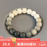沐玛白玉菩提根子手串手捻绕指柔炭烧猫爪渐变文玩盘玩男女母亲节礼物 烟灰渐变