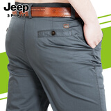 JEEP SPIRIT吉普休闲裤男商务休闲直筒简约男裤春夏微弹棉质舒适休闲裤子608B 深灰色 31